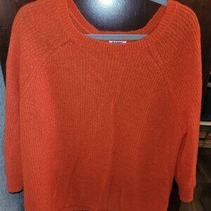 OLD NAVY XXL Sweater | Burnt Orange Wide Neck Knit Raglan Sleeve Cozy Knit